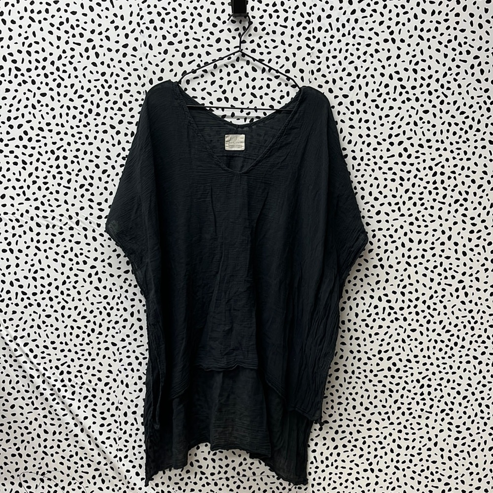 Handloom Coverup Dolman Gray Top